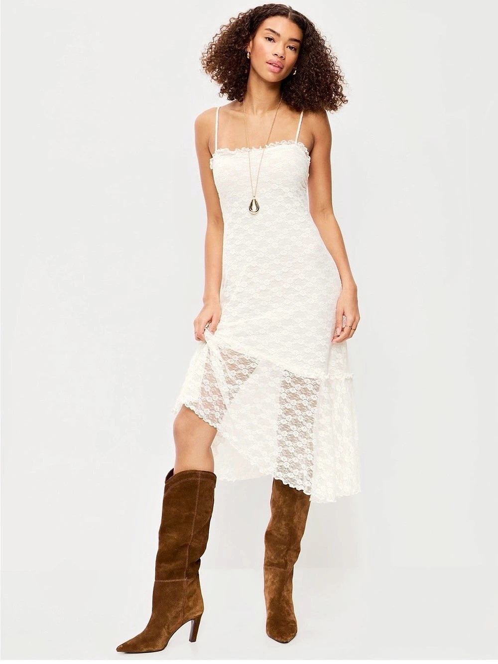 White Lace Maxi Dress Size Medium -New With Tags